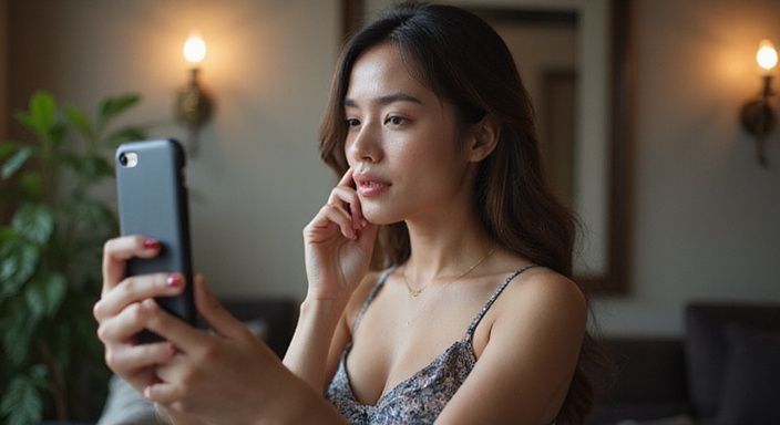 Een man concentreert zich op een datingapp op zijn laptop. geheim discreet sexcontact online
