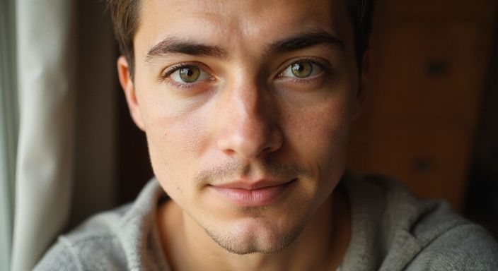 Close-up portret van een persoon met fijne huid en scherpe ogen. Close-up portret van een persoon met fijne huid en scherpe ogen.